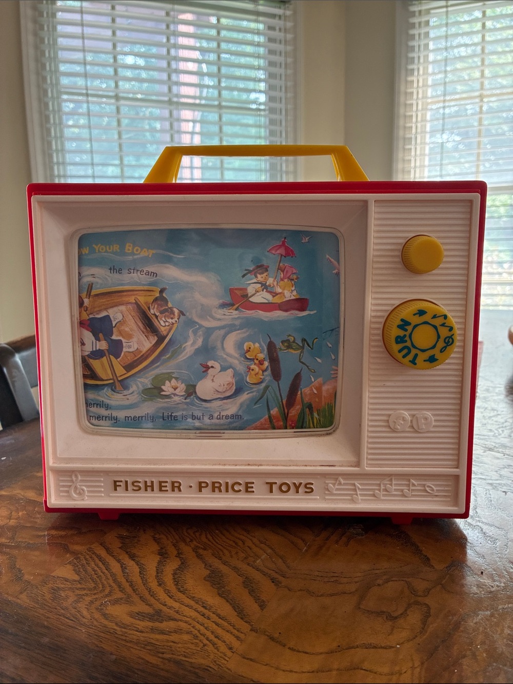 1960s Fisher-Price Retro Giant Screen - Music Box TV (Two Tunes & Two Pictures)